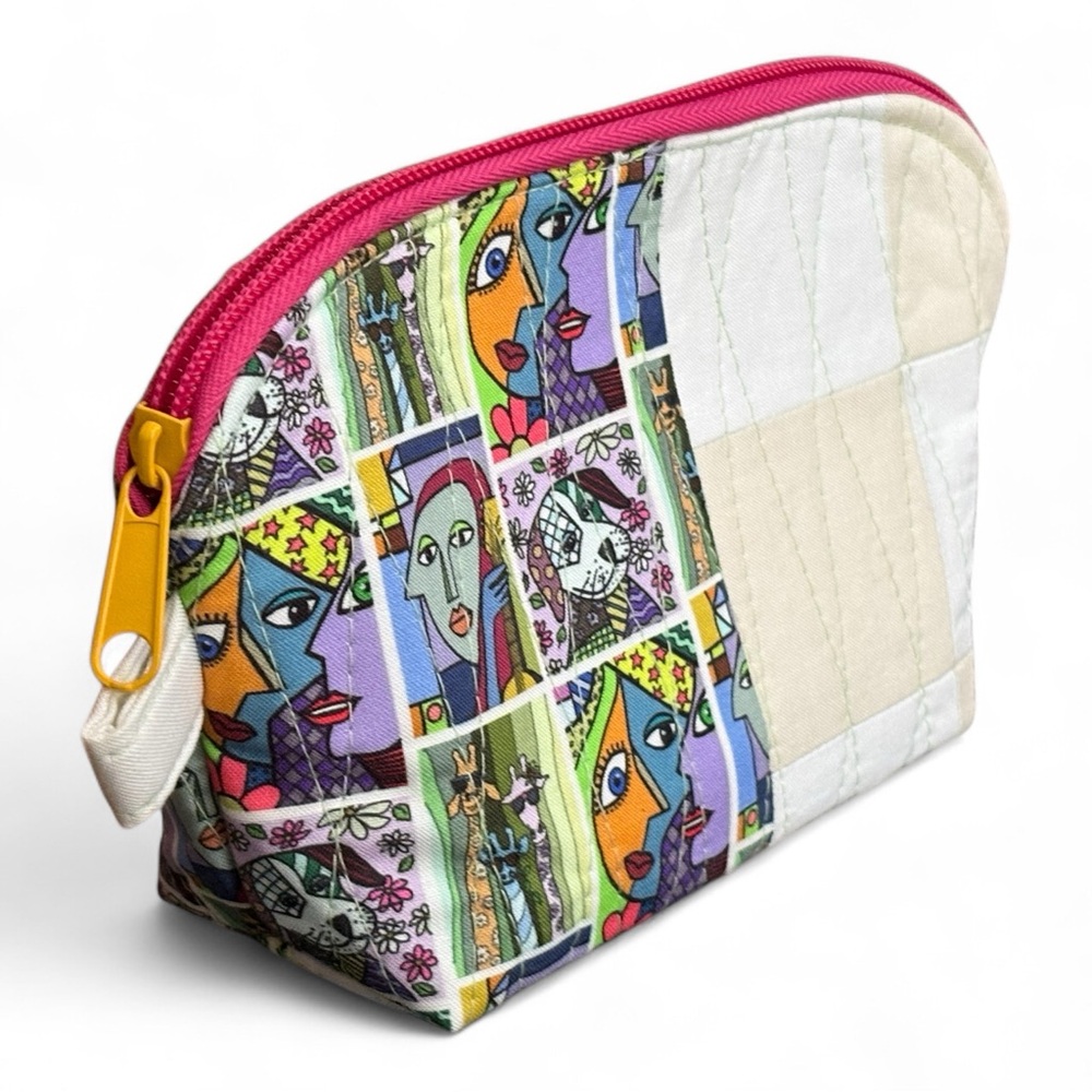 Handmade Quilted Art Pouch | Makeup Cosmetics Pencils | SANTA FE MUSE VISION